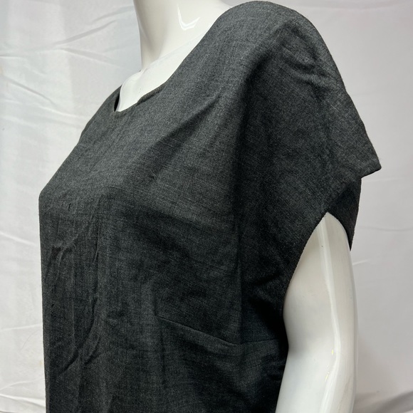 Luca Venturini Italy Women’s Gray Wool Vintage Midi Boxy Shift Dress Lagenlook - Picture 2 of 7